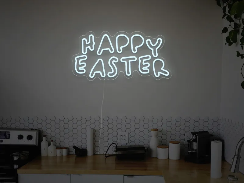 Happy Easter - Semn luminos neon LED