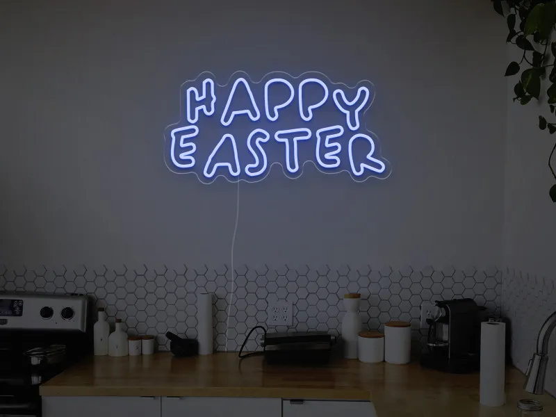 Happy Easter - Semn luminos neon LED