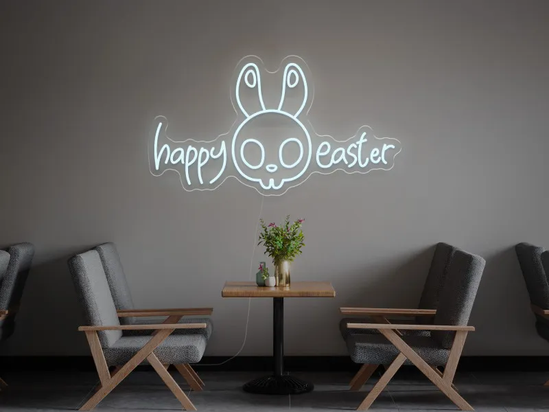 Happy Easter Bunny - Semn luminos neon LED