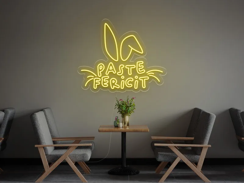 Paste Fericit - Semn luminos neon LED