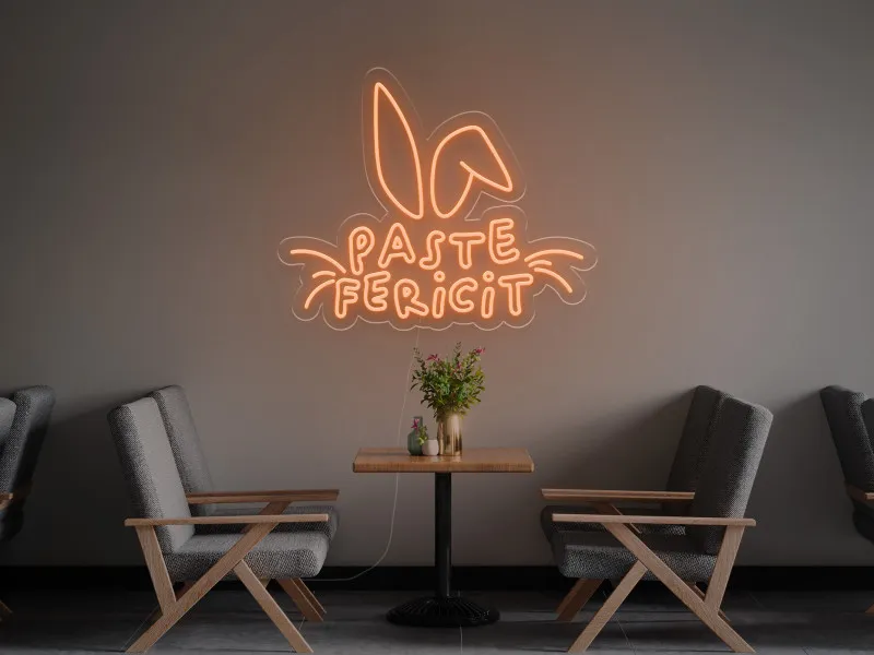 Paste Fericit - Semn luminos neon LED
