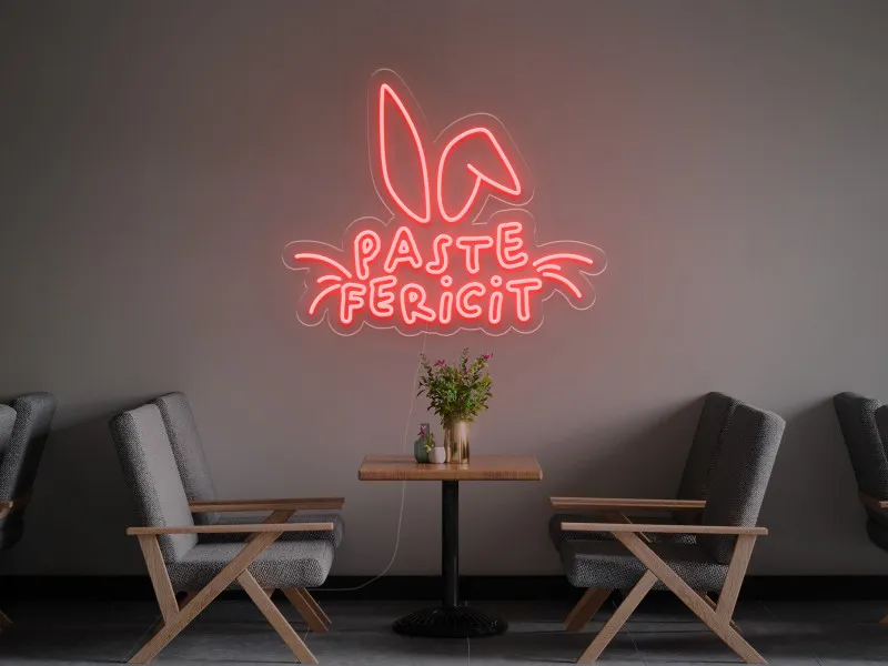 Paste Fericit - Semn luminos neon LED