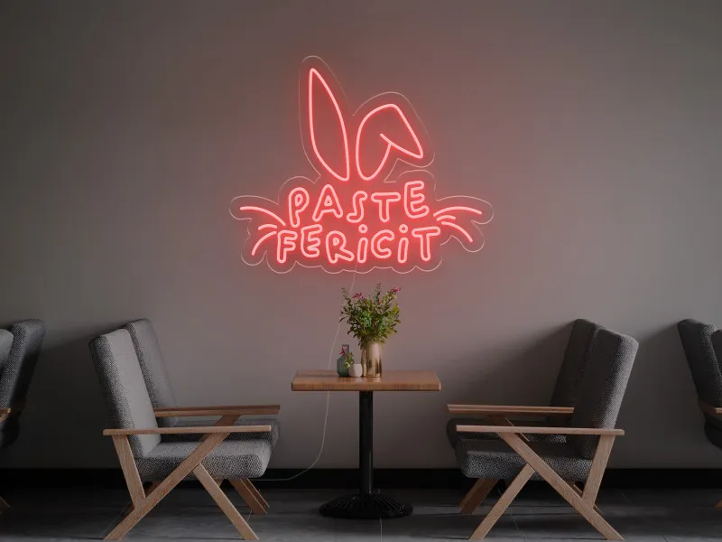 Paste Fericit - Semn luminos neon LED