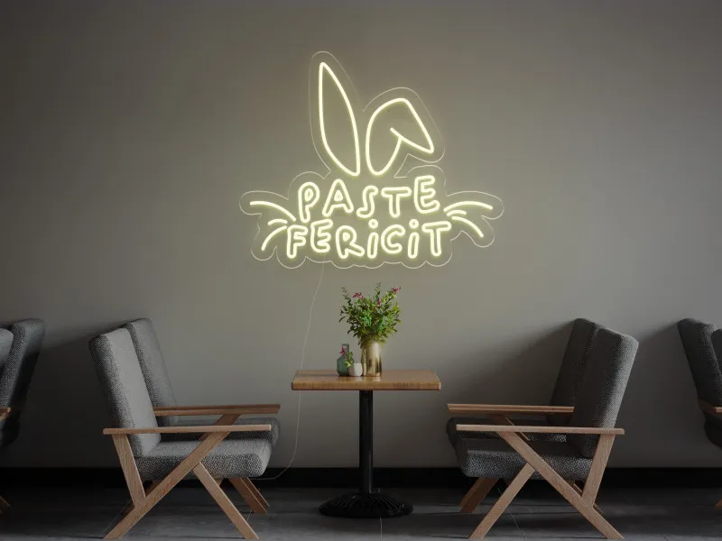 Paste Fericit - Semn luminos neon LED