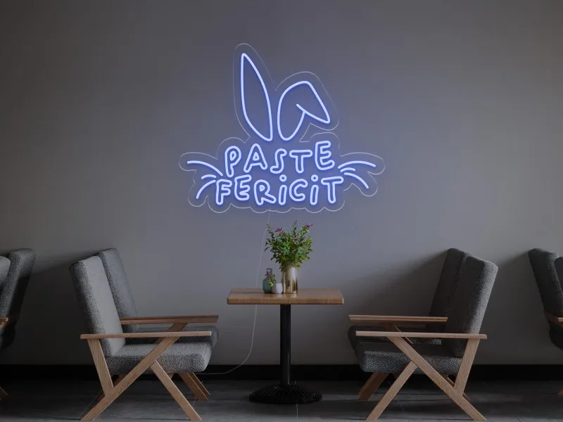 Paste Fericit - Semn luminos neon LED