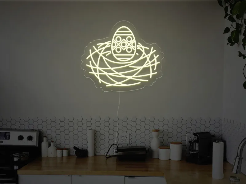 Cuib cu Ou - Semn Luminos LED Neon