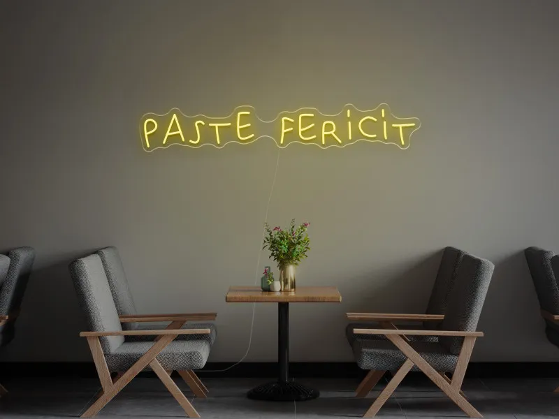 Paste Fericit - Semn luminos neon LED