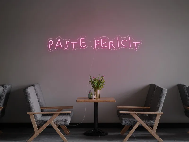 Paste Fericit - Semn luminos neon LED