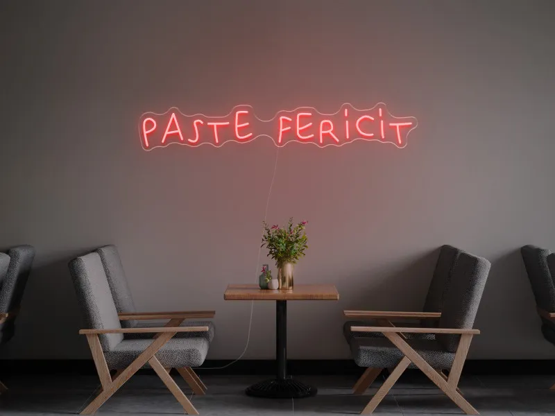Paste Fericit - Semn luminos neon LED