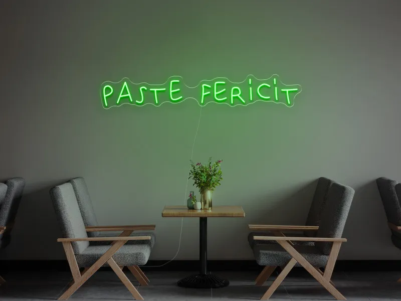 Paste Fericit - Semn luminos neon LED