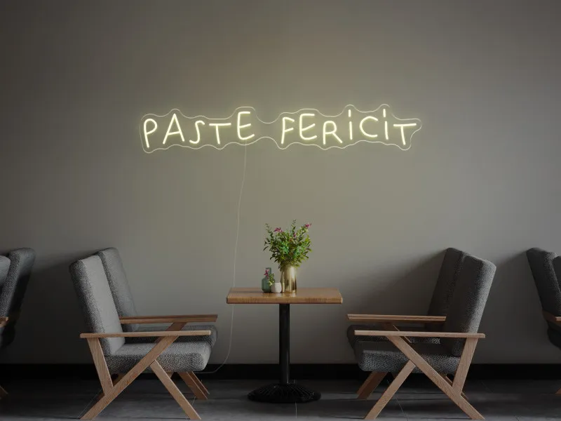 Paste Fericit - Semn luminos neon LED