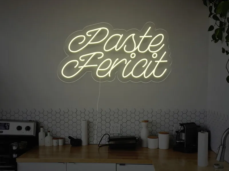 Paste Fericit - Semn luminos neon LED