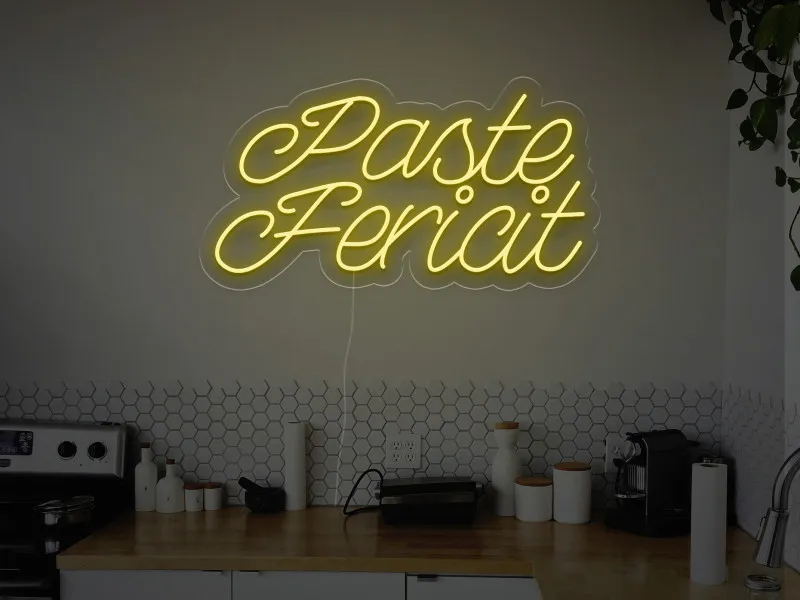 Paste Fericit - Semn luminos neon LED