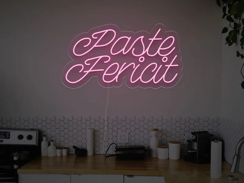 Paste Fericit - Semn luminos neon LED