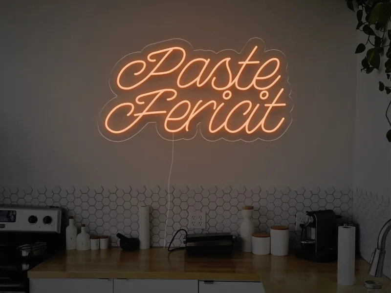 Paste Fericit - Semn luminos neon LED
