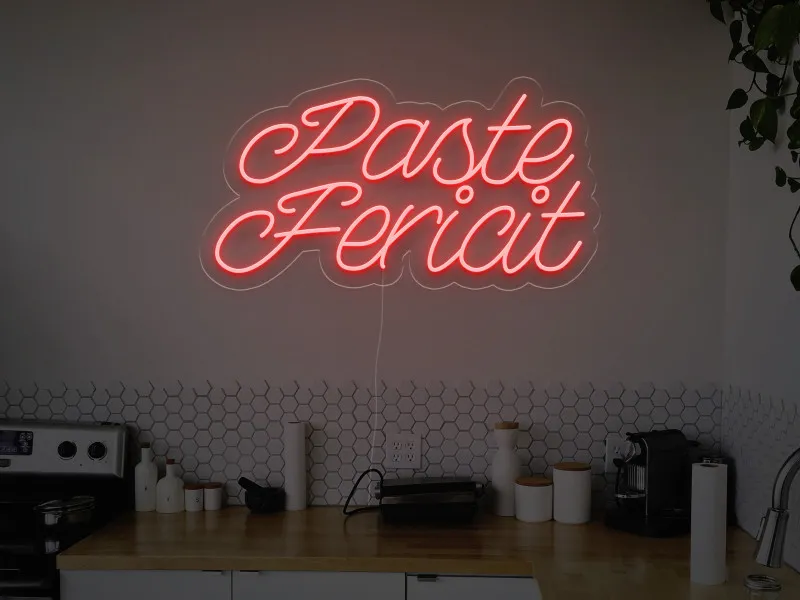 Paste Fericit - Semn luminos neon LED