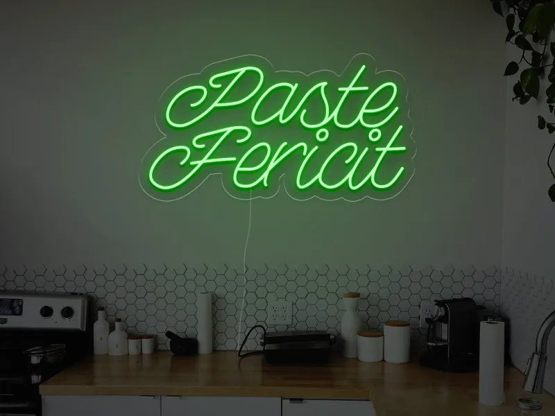Paste Fericit - Semn luminos neon LED