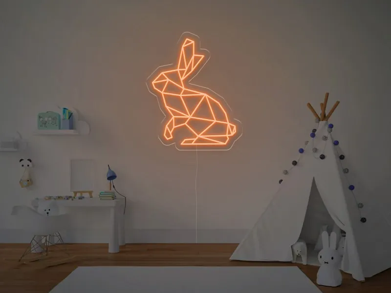 Iepuras Geometric - Semn Luminos LED Neon