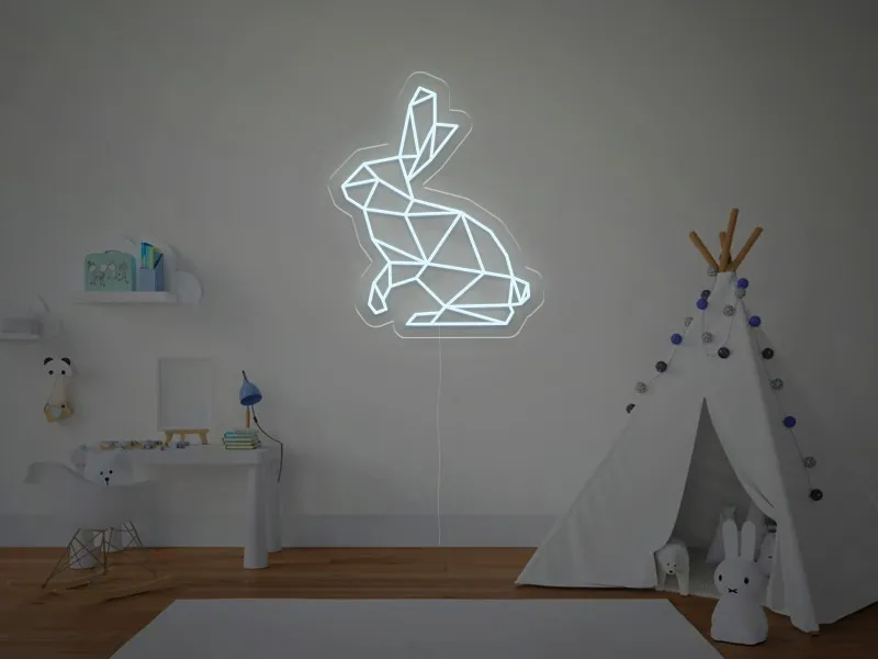 Iepuras Geometric - Semn Luminos LED Neon