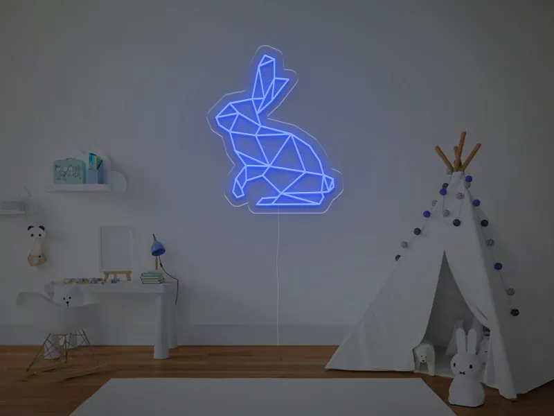 Iepuras Geometric - Semn Luminos LED Neon