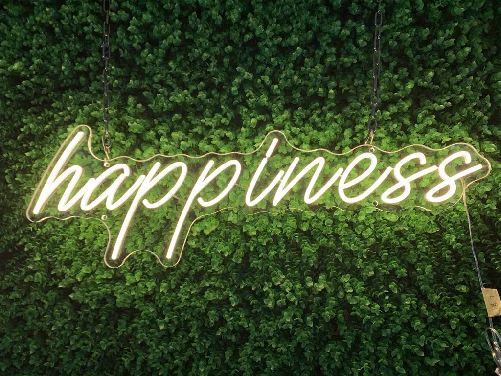 happiness - Semn Luminos LED Neon de Inchiriat