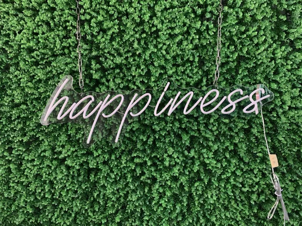 happiness - Semn Luminos LED Neon de Inchiriat
