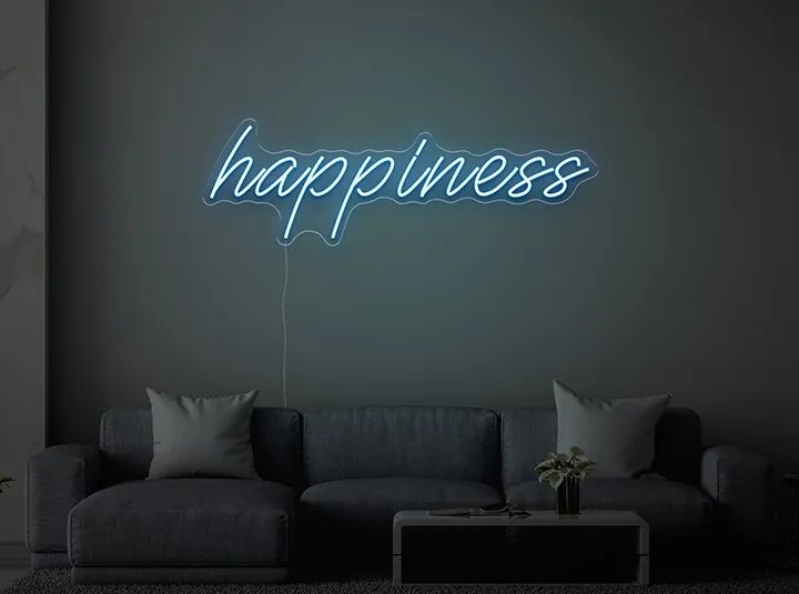 happiness - Semn Luminos LED Neon de Inchiriat