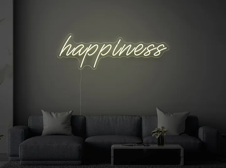 happiness - Semn Luminos LED Neon de Inchiriat