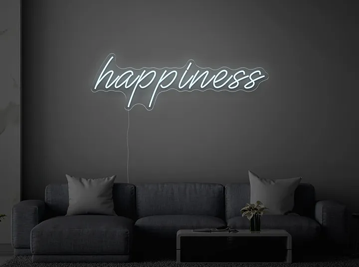 happiness - Semn Luminos LED Neon de Inchiriat