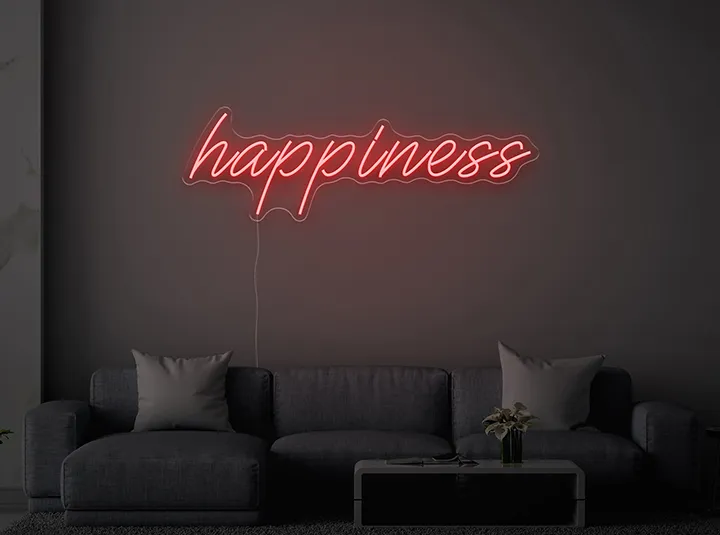 happiness - Semn Luminos LED Neon de Inchiriat