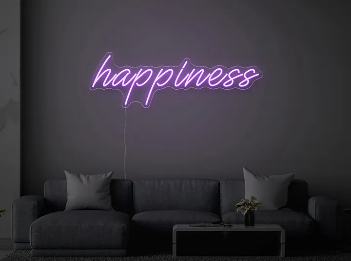 happiness - Semn Luminos LED Neon de Inchiriat