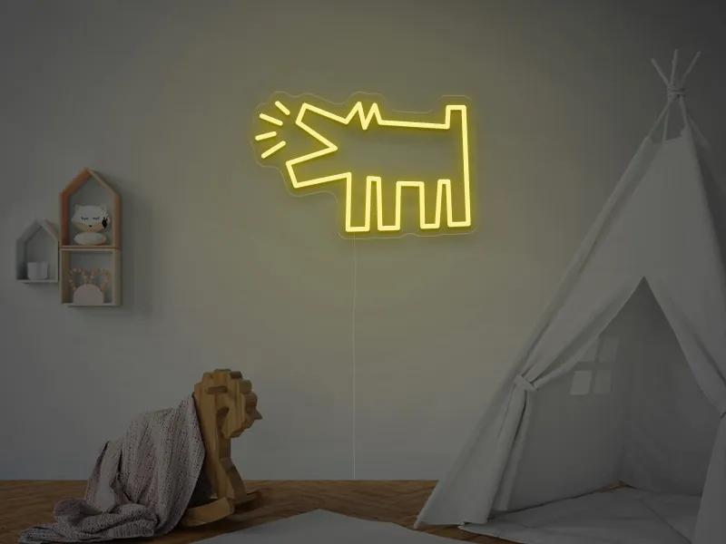 Keith Haring - Dog - Semn Luminos LED Neon