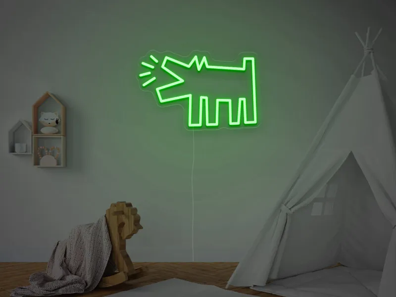 Keith Haring - Dog - Semn Luminos LED Neon
