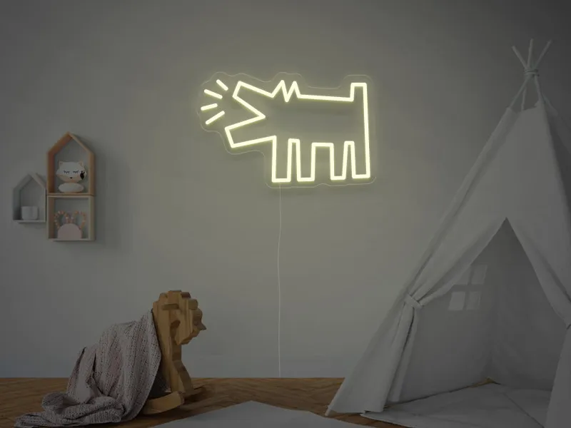 Keith Haring - Dog - Semn Luminos LED Neon