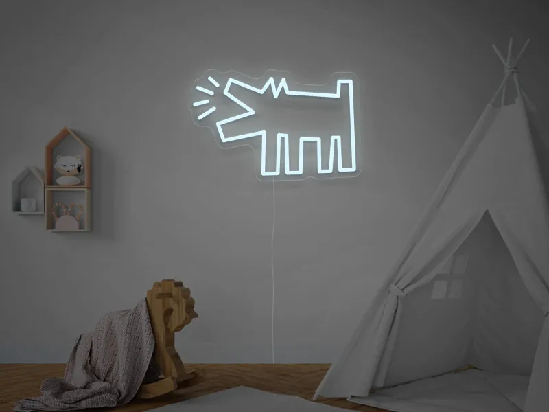 Keith Haring - Dog - Semn Luminos LED Neon