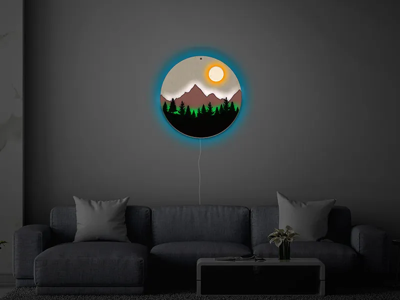 Tablou decorativ luminos FOREST