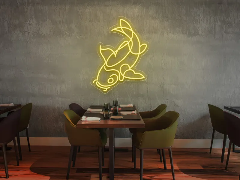 Peste Koi-  Semn Luminos LED Neon