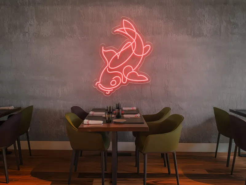 Peste Koi-  Semn Luminos LED Neon