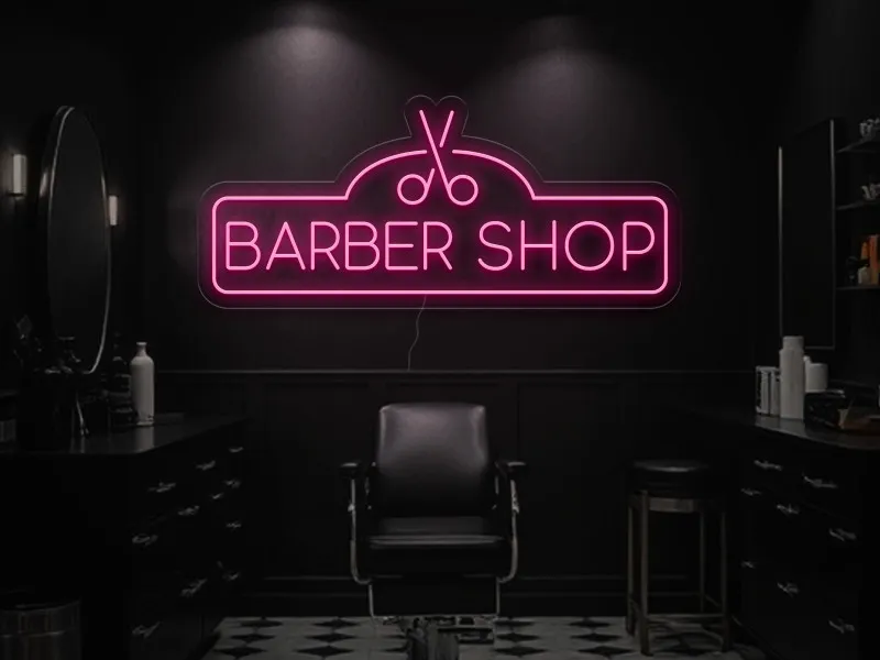 BARBER SHOP - Semn Luminos LED Neon