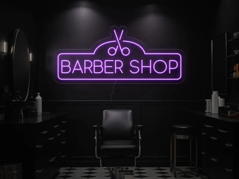 BARBER SHOP - Semn Luminos LED Neon