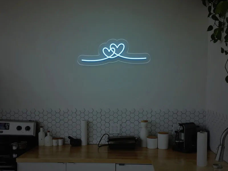 Intertwined Hearts - Semn Luminos LED Neon