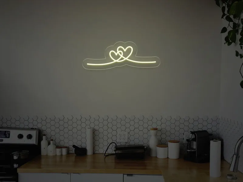 Intertwined Hearts - Semn Luminos LED Neon