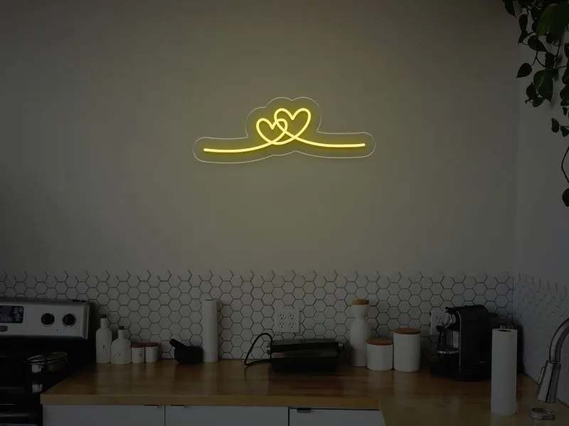 Intertwined Hearts - Semn Luminos LED Neon