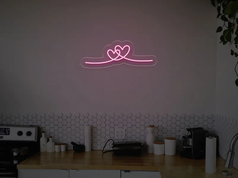 Intertwined Hearts - Semn Luminos LED Neon
