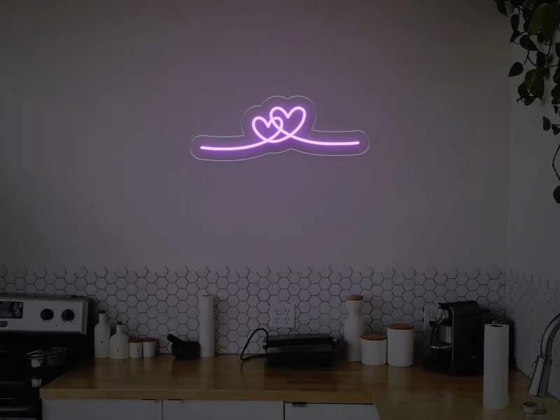Intertwined Hearts - Semn Luminos LED Neon