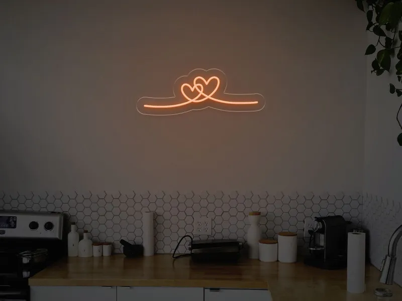 Intertwined Hearts - Semn Luminos LED Neon