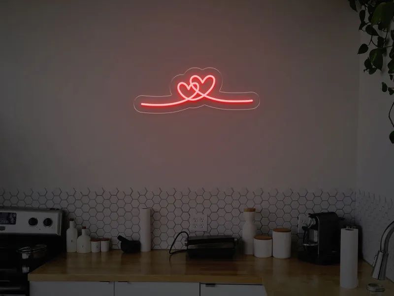 Intertwined Hearts - Semn Luminos LED Neon