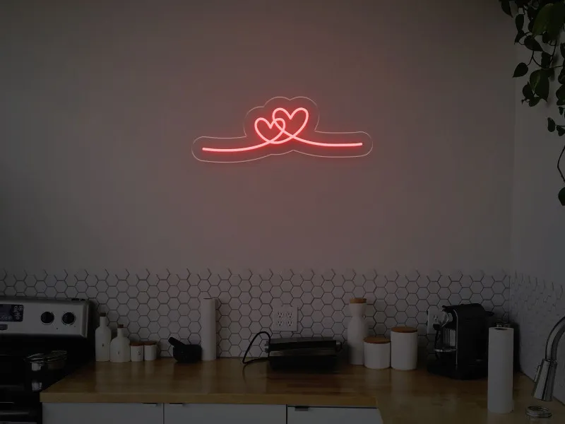 Intertwined Hearts - Semn Luminos LED Neon