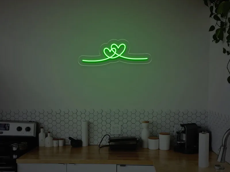 Intertwined Hearts - Semn Luminos LED Neon