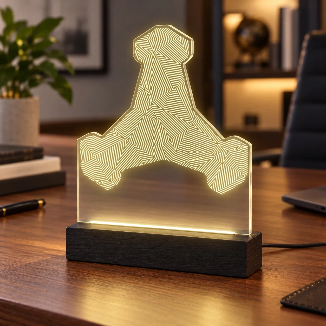 Stabilopod by Constantin - Graviertes Leuchtschild aus Plexiglas auf Holzsockel